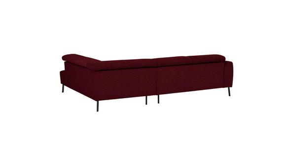 ECKSOFA in Chenille Rot  280/205 cm  - Rot/Schwarz, Design, Textil/Metall (280/205cm) - Xora