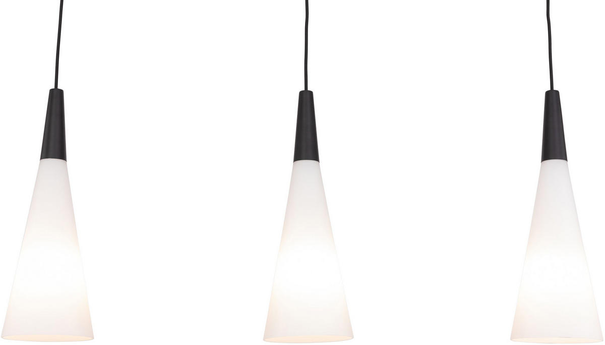 HÄNGLAMPA 111/16/150 cm  - vit/svart, Trend, metall/glas (111/16/150cm) - Novel
