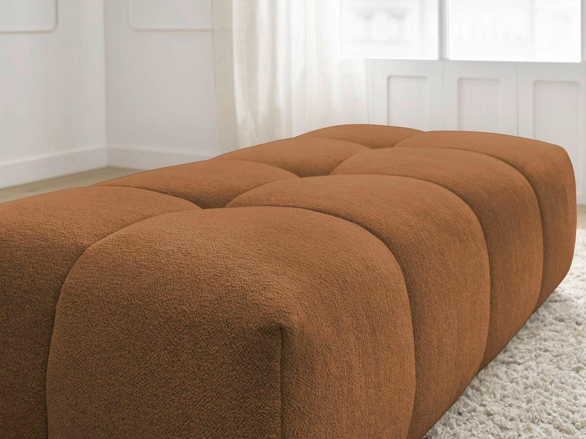 HOCKER EVEREST Flachgewebe Orange  - Schwarz/Orange, MODERN, Kunststoff/Textil (166/100/40cm)