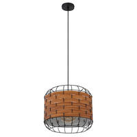 VISEČA SVETILKA        35/120 cm      E27 - črna/rjava, Konvencionalno, kovina/umetna masa (35/120cm) - Globo