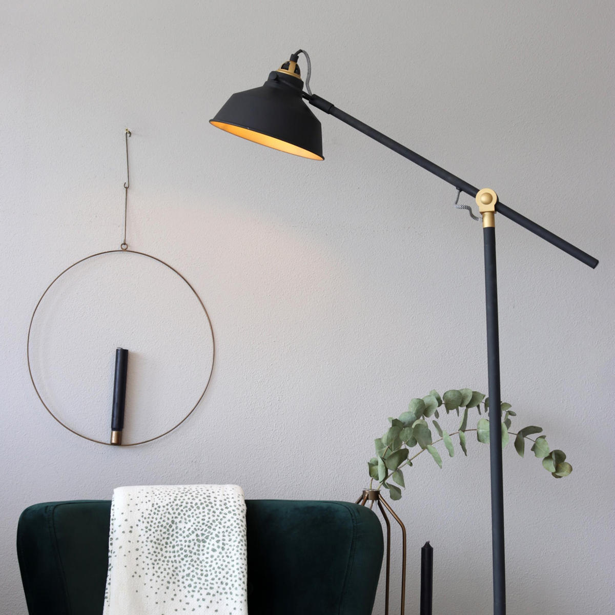 STEHLEUCHTE - Schwarz/Grau, Trend, Metall (28/130/65cm)