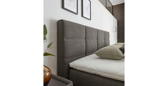 BOXSPRINGBETT 180/200 cm,  in Braun, Topper, Matratzen, unterschiedliche Matratzenhärtegrade je Bettseite, H2 + H3 = mittel + fest  - Schwarz/Braun, Design, Kunststoff/Textil (180/200cm) - Dieter Knoll