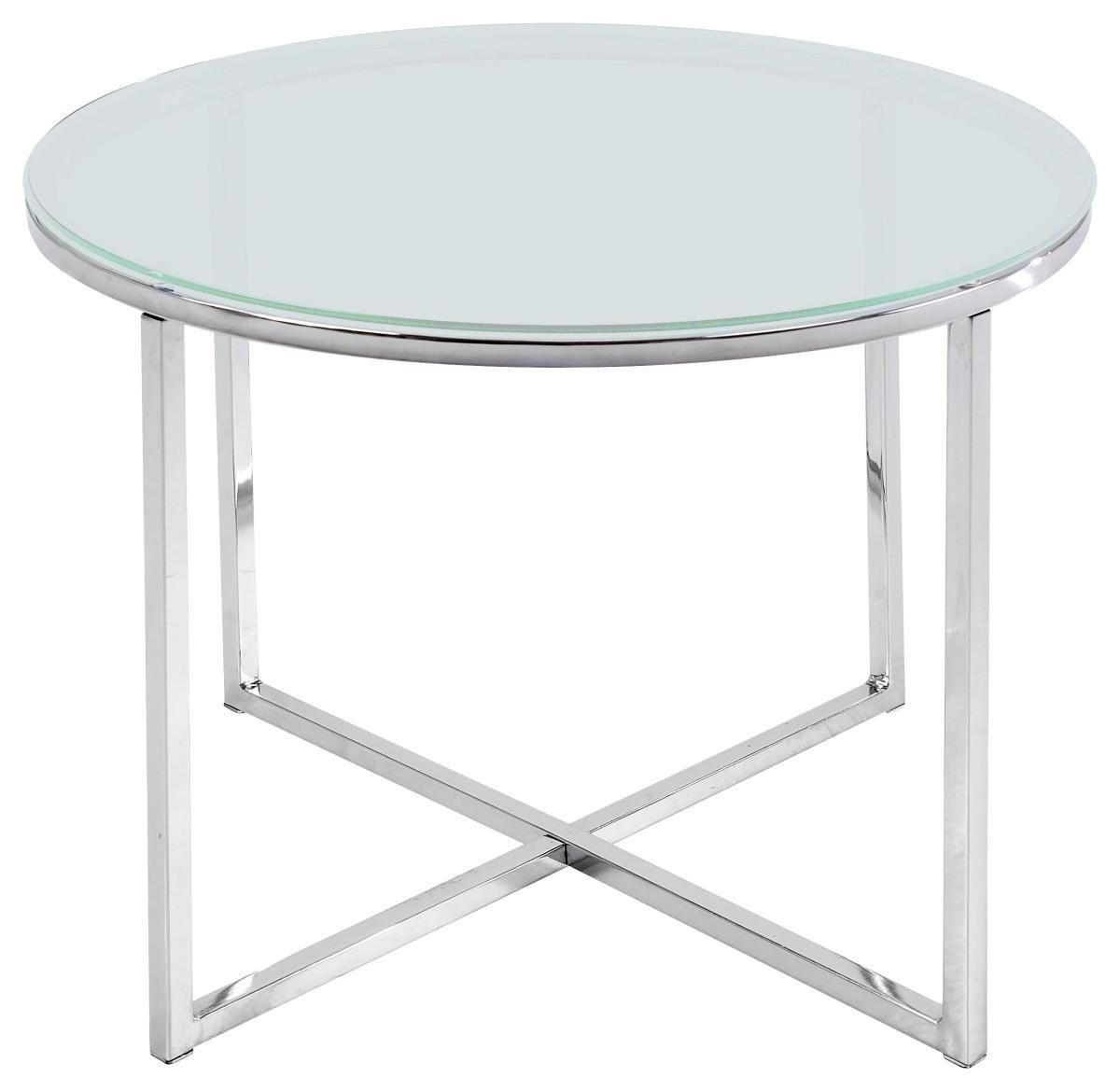 BEISTELLTISCH 50/50/50 cm Klar  - Klar/Chromfarben, Basics, Glas/Metall (50/50/50cm) - Livetastic