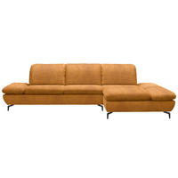 ECKSOFA in Mikrofaser Currygelb  315/200 cm  - Currygelb/Schwarz, Design, Textil/Metall (315/200cm) - Chilliano