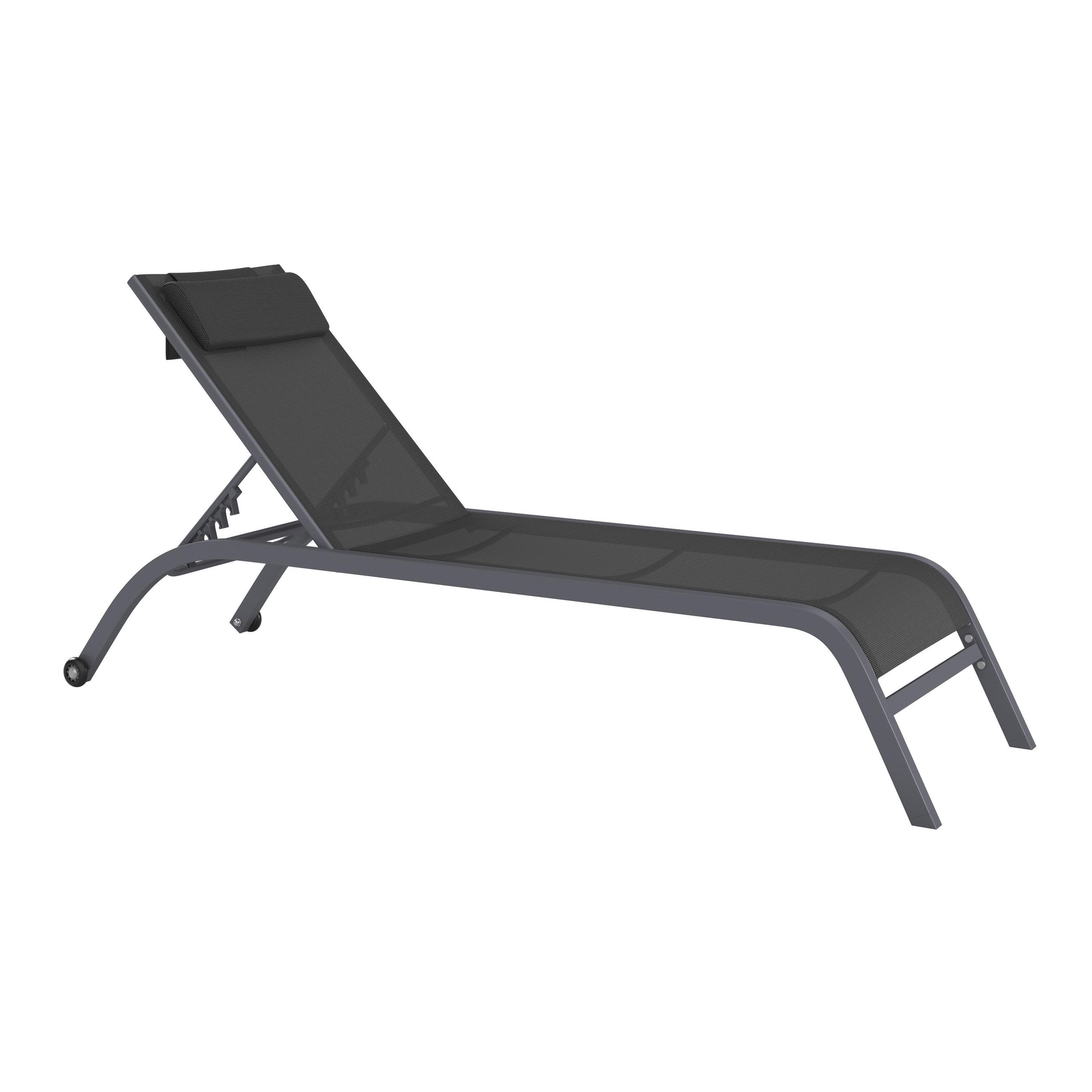 SONNENLIEGE 198/34/87/62 cm  - Grau, MODERN, Textil/Metall (198/34/87/62cm) - Ambia Garden