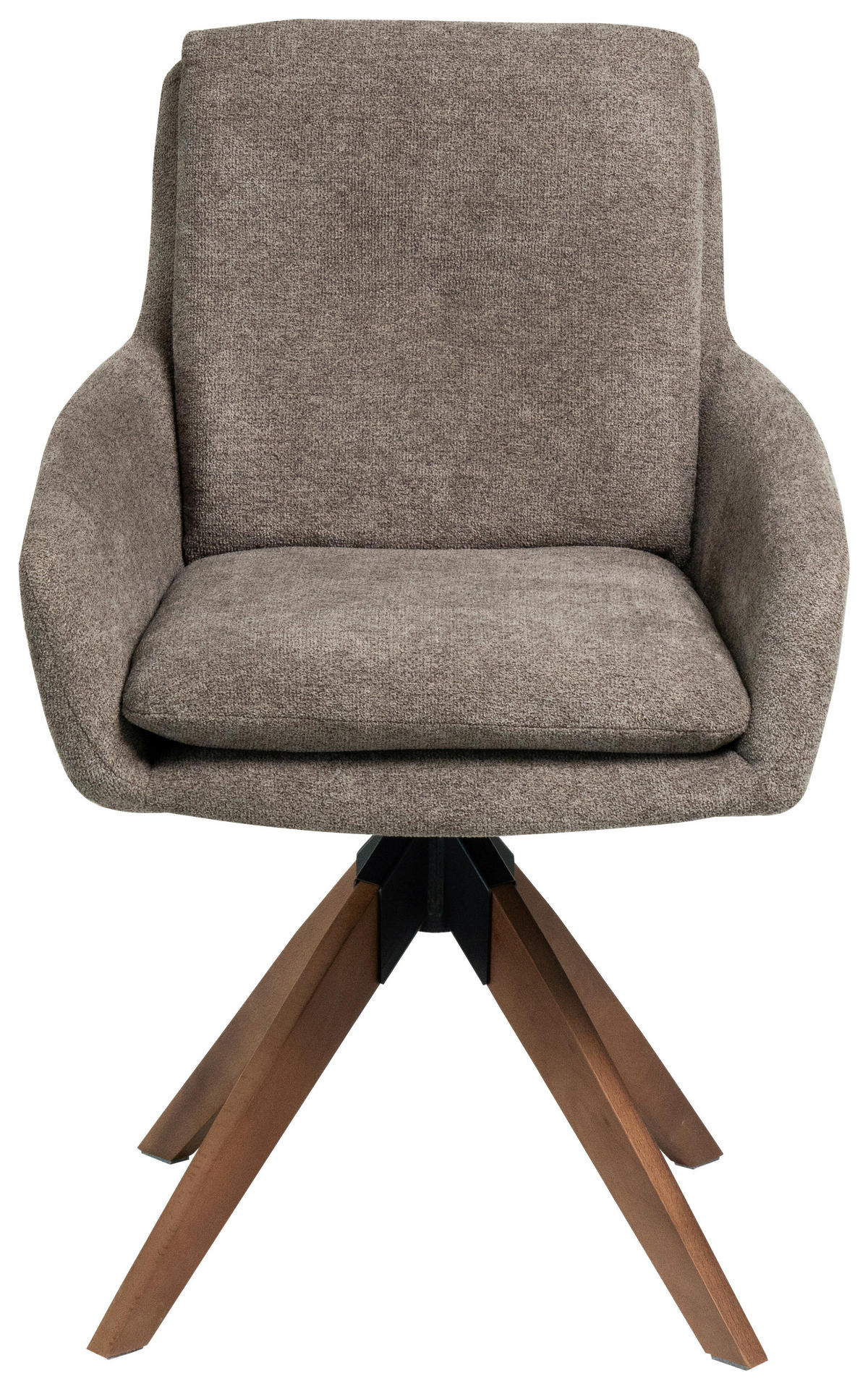 STOLICA S NASLONOM ZA RUKE  smeđa, boje oraha  drvo, metal, tekstil      - boje oraha/smeđa, Moderno, drvo/metal (59/91/64cm) - Livetastic