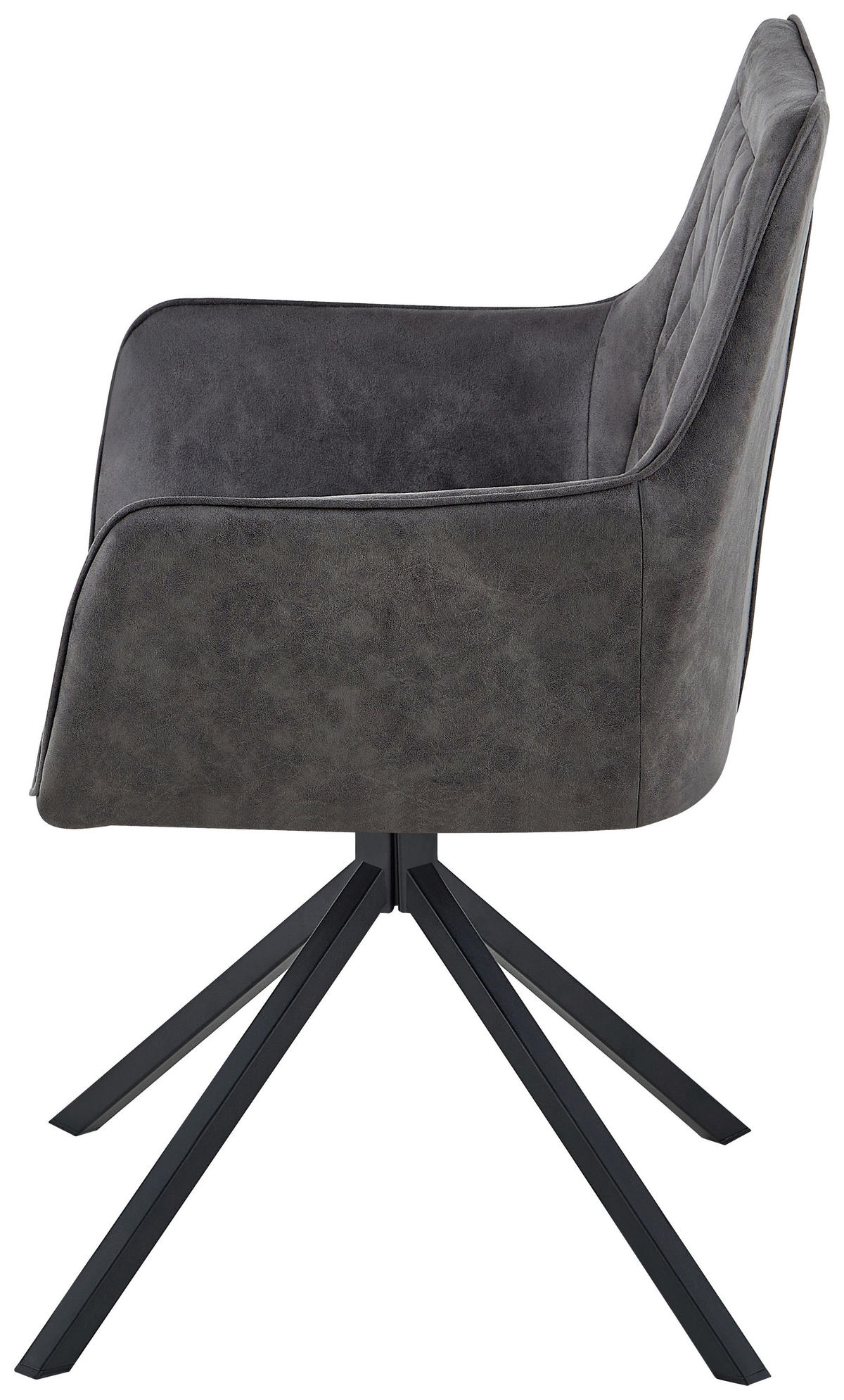 ARMLEHNSTUHL  Sitzfläche 180° drehbar   - Anthrazit, Design, Kunststoff/Metall (62/89/59.5cm) - Kayoom