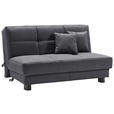 SCHLAFSOFA Mikrovelours Graublau  - Graublau/Schwarz, KONVENTIONELL, Textil/Metall (145/85/100cm) - Carryhome