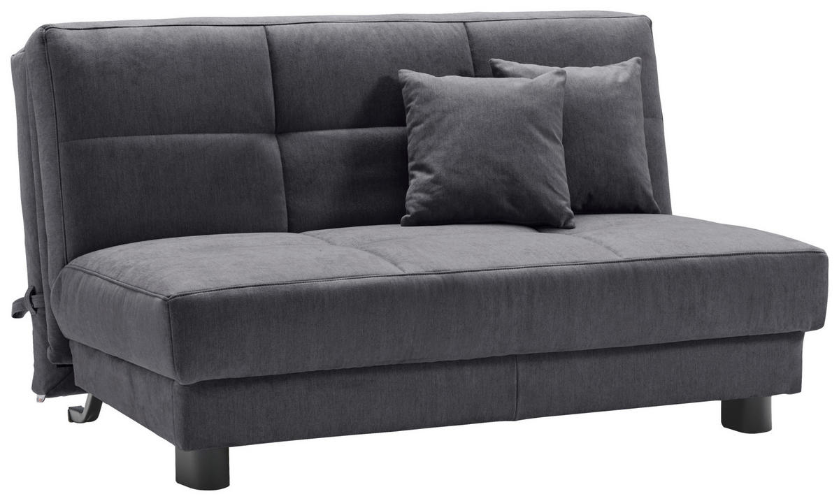 SCHLAFSOFA Mikrovelours Graublau  - Graublau/Schwarz, KONVENTIONELL, Textil/Metall (145/85/100cm) - Carryhome