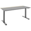 SCHREIBTISCH 160/75/72-122 cm  in Grau, Hickory  - Anthrazit/Grau, MODERN, Holzwerkstoff/Metall (160/75/72-122cm) - Novel