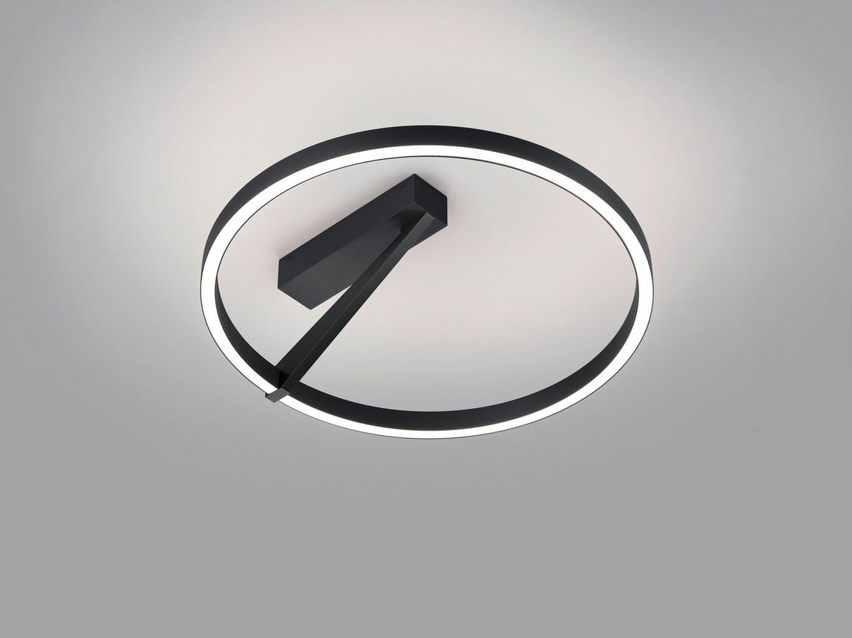 LED-DECKENLEUCHTE Elara 45/15.5 cm   - Schwarz, Design, Kunststoff/Metall (45/15.5cm) - Helestra