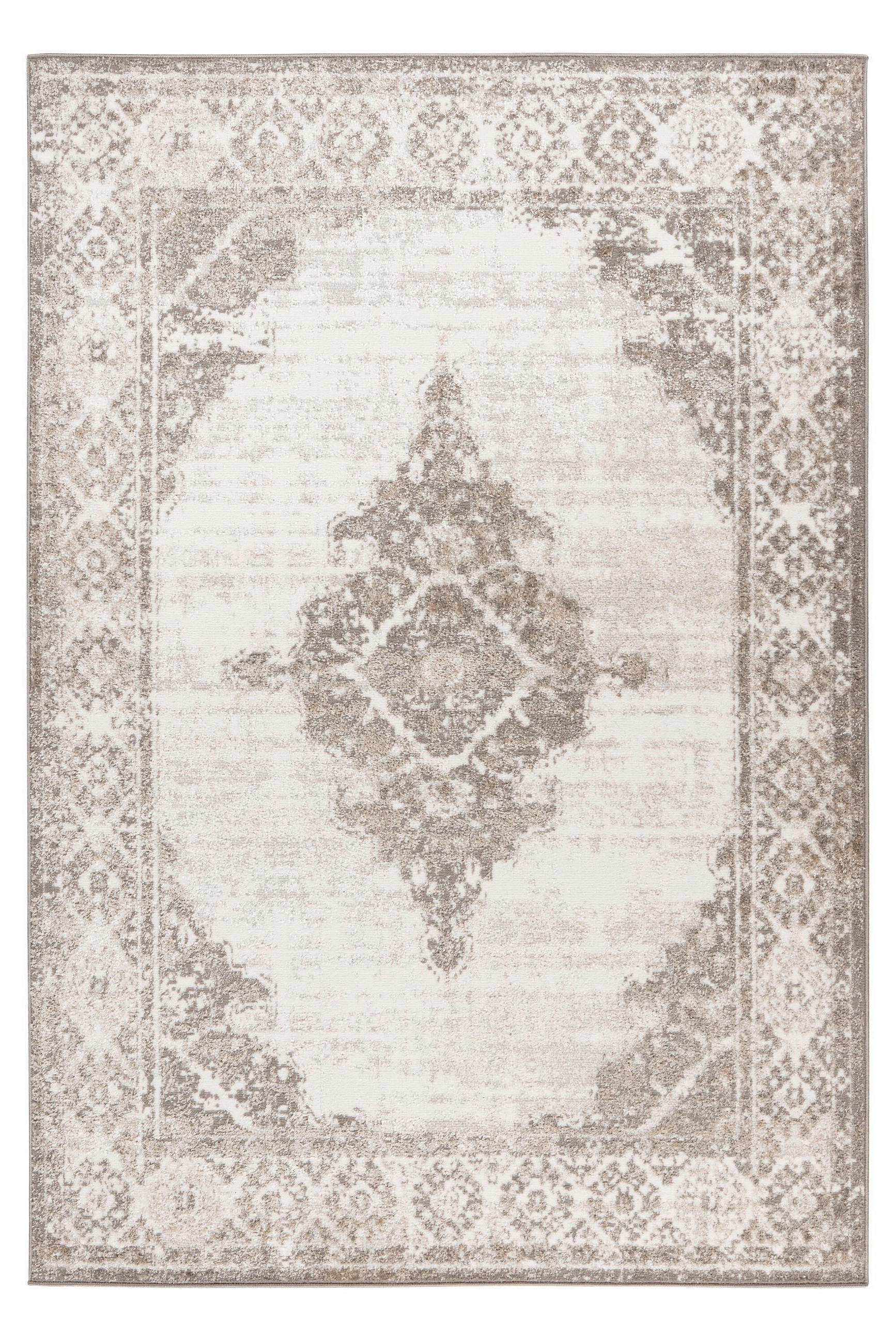 FLACHWEBETEPPICH 120/170 cm Silberfarben, Beige rechteckig  - Beige/Silberfarben, Basics, Textil (120/170cm) - Kayoom