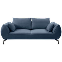 2-SITZER-SOFA Webstoff Dunkelblau  - Schwarz/Dunkelblau, MODERN, Textil/Metall (208/86/118cm) - MID.YOU