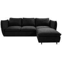ECKSOFA in Schwarz  - Schwarz, Modern, Textil/Metall (262/178cm) - MID.YOU