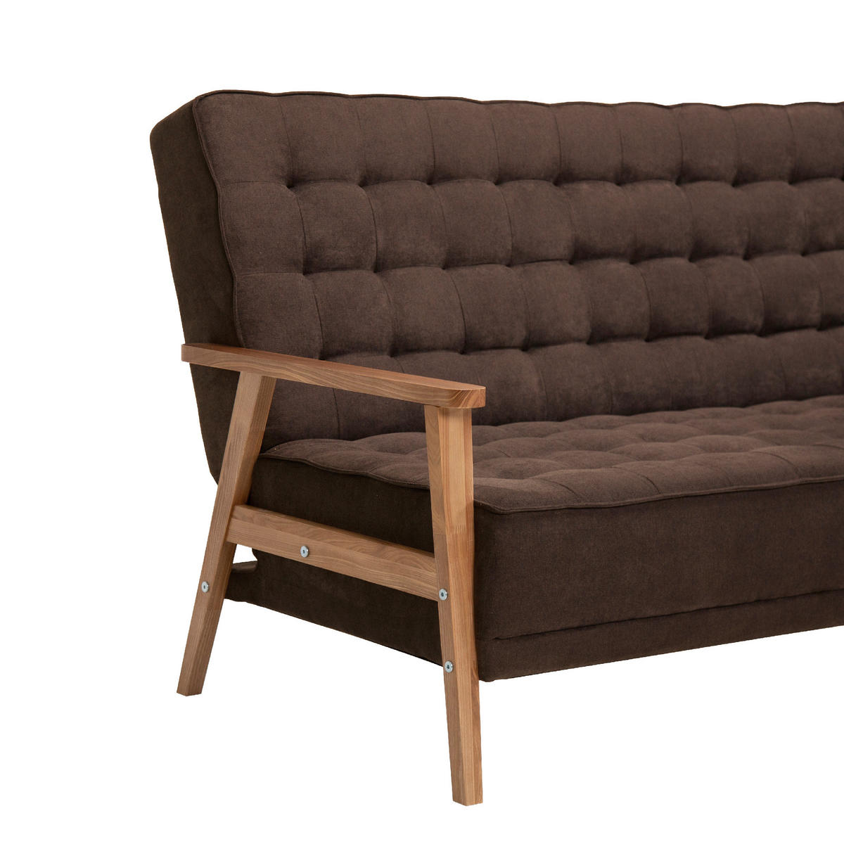 SCHLAFSOFA in Textil Braun  - Eschefarben/Naturfarben, Design, Holz/Textil (202/95/95cm) - P & B