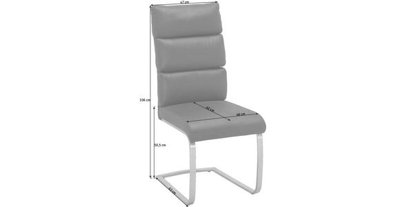 SCHWINGSTUHL in Metall, Textil Edelstahlfarben, Dunkelbraun - Edelstahlfarben/Dunkelbraun, Design, Textil/Metall (49/74/44cm) - Cantus