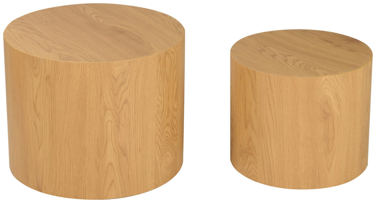 BEISTELLTISCHSET in Holzwerkstoff 38-48/38-48/32-38 cm  - Eichefarben, Design, Holzwerkstoff (38-48/38-48/32-38cm) - Carryhome