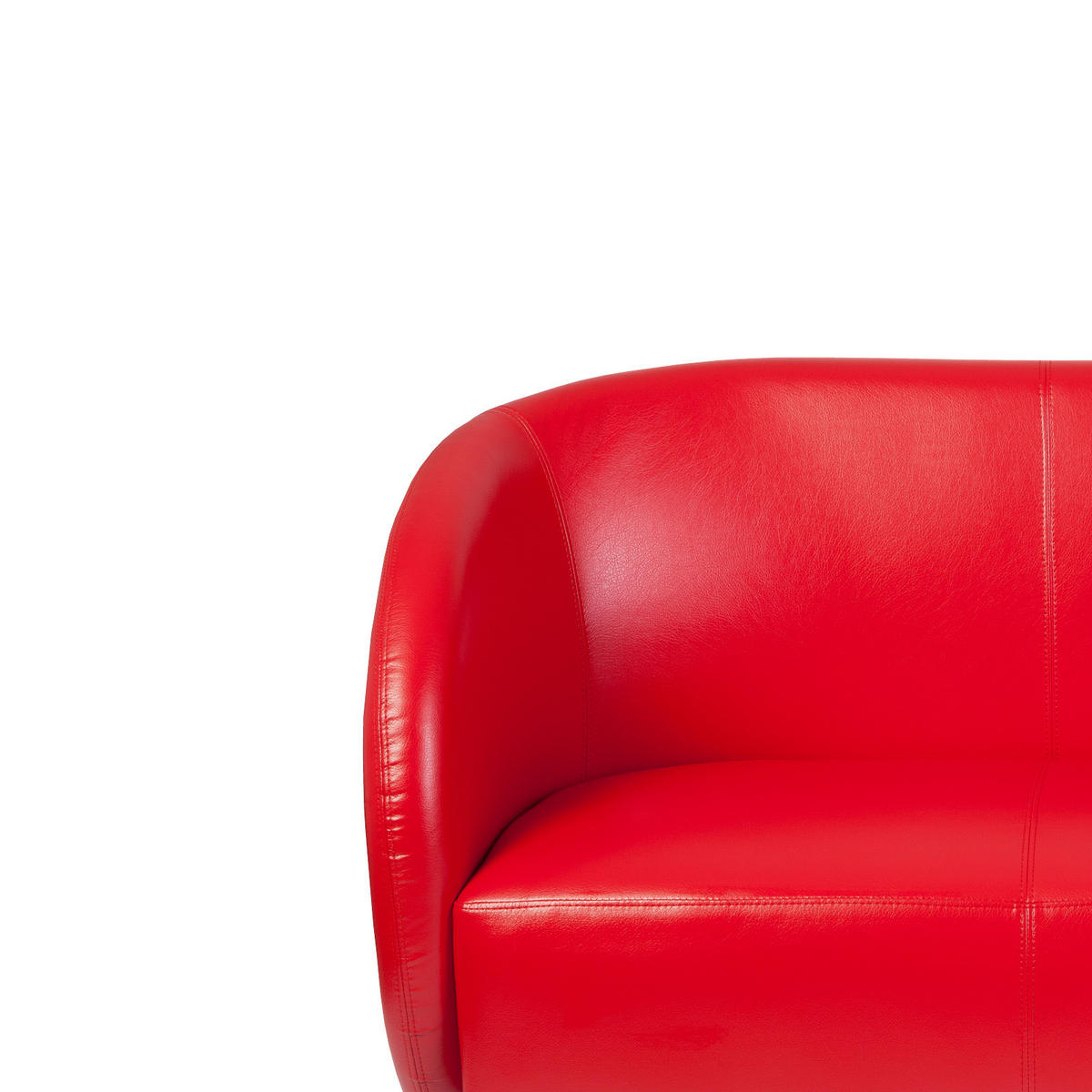 3-SITZER-SOFA  in Lederlook Rot  - Chromfarben/Rot, MODERN, Textil/Metall (168/85/58cm) - MID.YOU