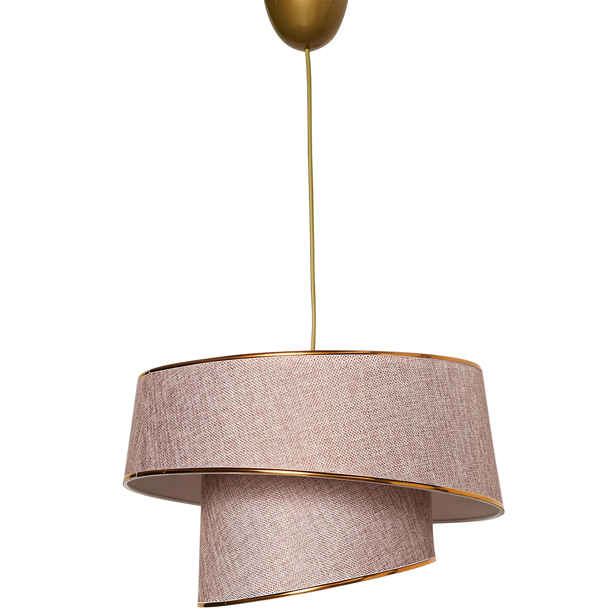 HÄNGELEUCHTE 32/70 cm   - Beige/Goldfarben, Design, Kunststoff/Textil (32/70cm) - P & B