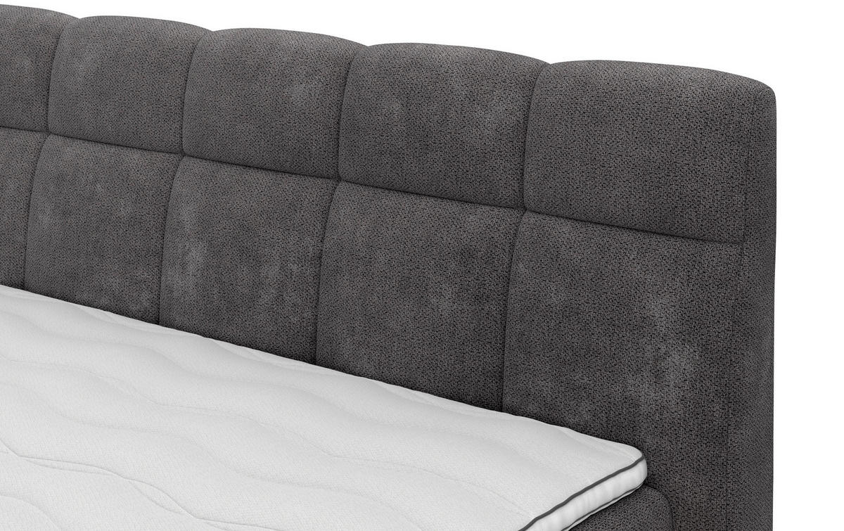 BOXSPRINGBETT 160/200 cm  in Dunkelgrau  - Dunkelgrau/Buchefarben, Natur, Holz/Textil (160/200cm) - Livetastic