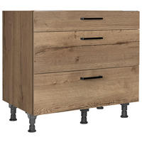 KOCHFELDUMBAUSCHRANK 90/87/56 cm  in Eiche dunkel  - Eiche dunkel/Schwarz, MODERN, Holzwerkstoff/Metall (90/87/56cm) - Nobilia