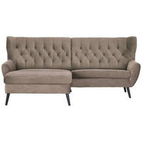 ECKSOFA Braun Cord  - Schwarz/Braun, Design, Holz/Textil (165/237cm) - Stylife