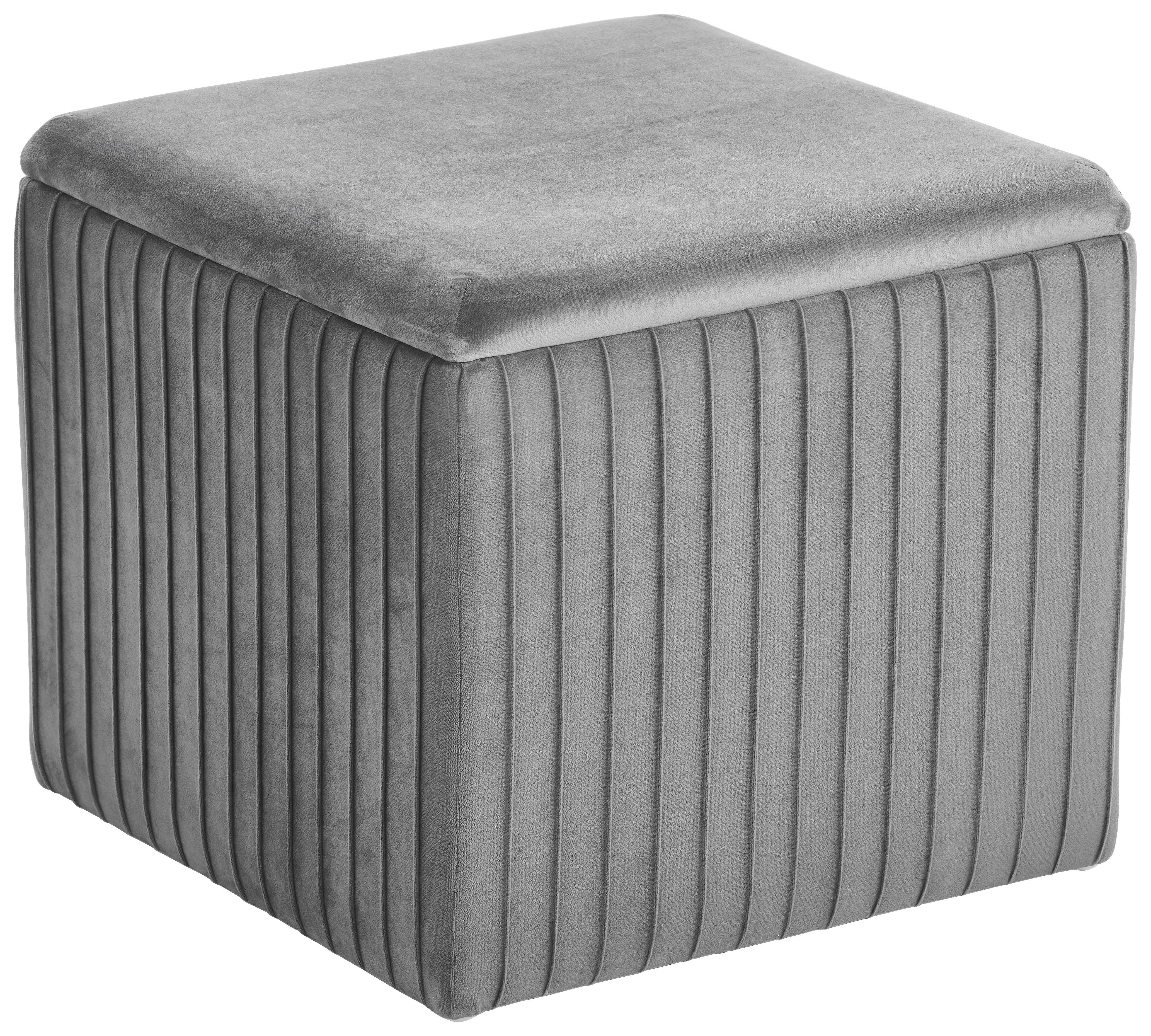 Xora SEDACÍ BOX, dřevo, textil, 45/40/45 cm - šedá