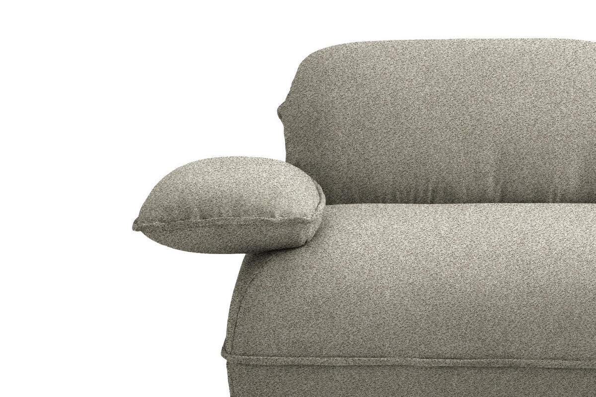 ECKSOFA  in Chenille Greige  343/154 cm  - Greige/Schwarz, Design, Kunststoff/Textil (343/154cm) - Koinor
