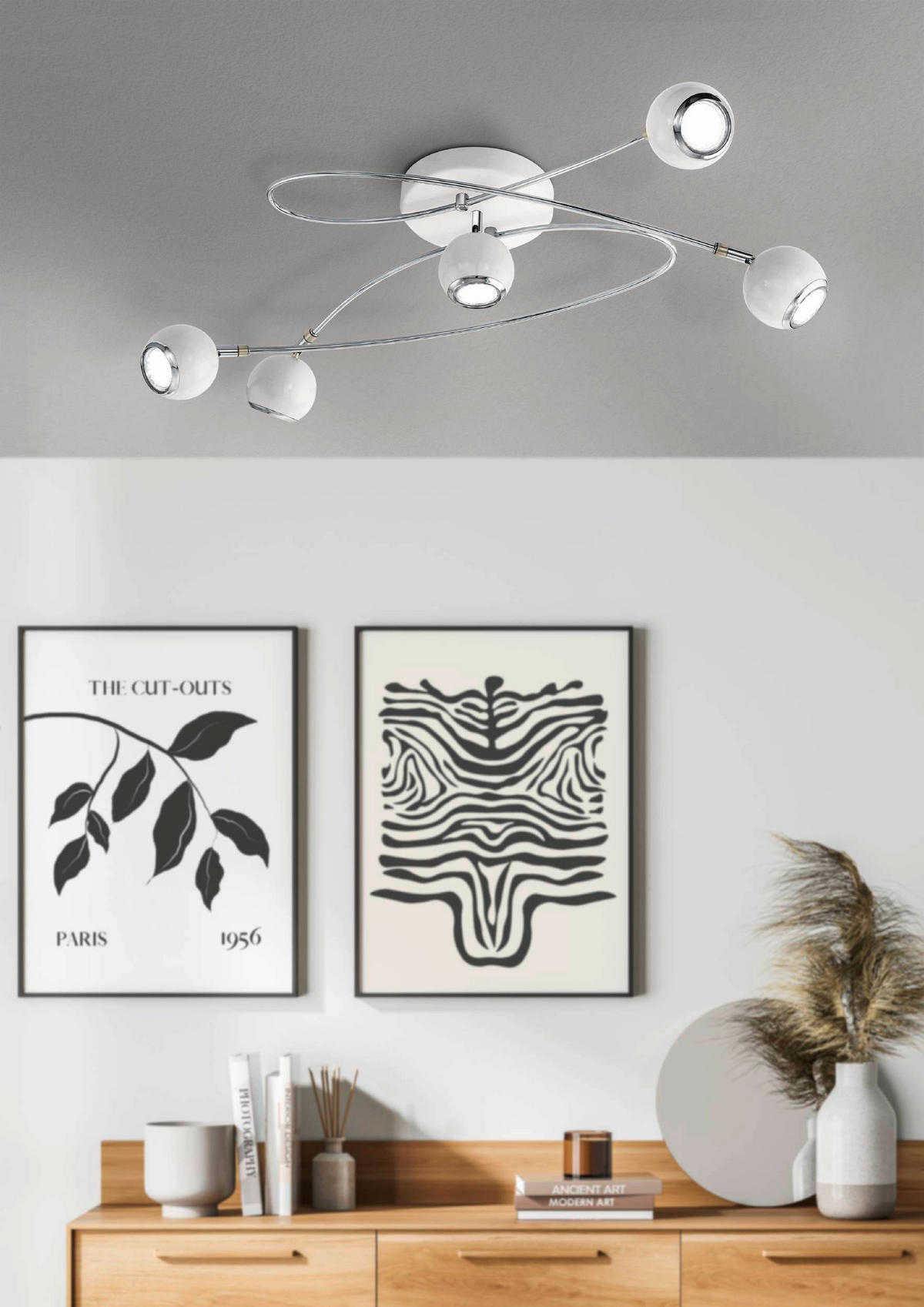 TAKLAMPA Locanda 2,8 W 66/70 cm  - vit/kromfärg, Klassisk, metall (66/70cm) - Eglo