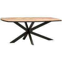 ESSTISCH in Holz, Metall  - Schwarz/Akaziefarben, MODERN, Holz/Metall (200/76/100cm) - Livetastic