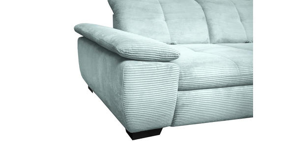 ECKSOFA in Cord Pastellblau  - Pastellblau/Schwarz, Design, Textil/Metall (313/242cm) - Xora