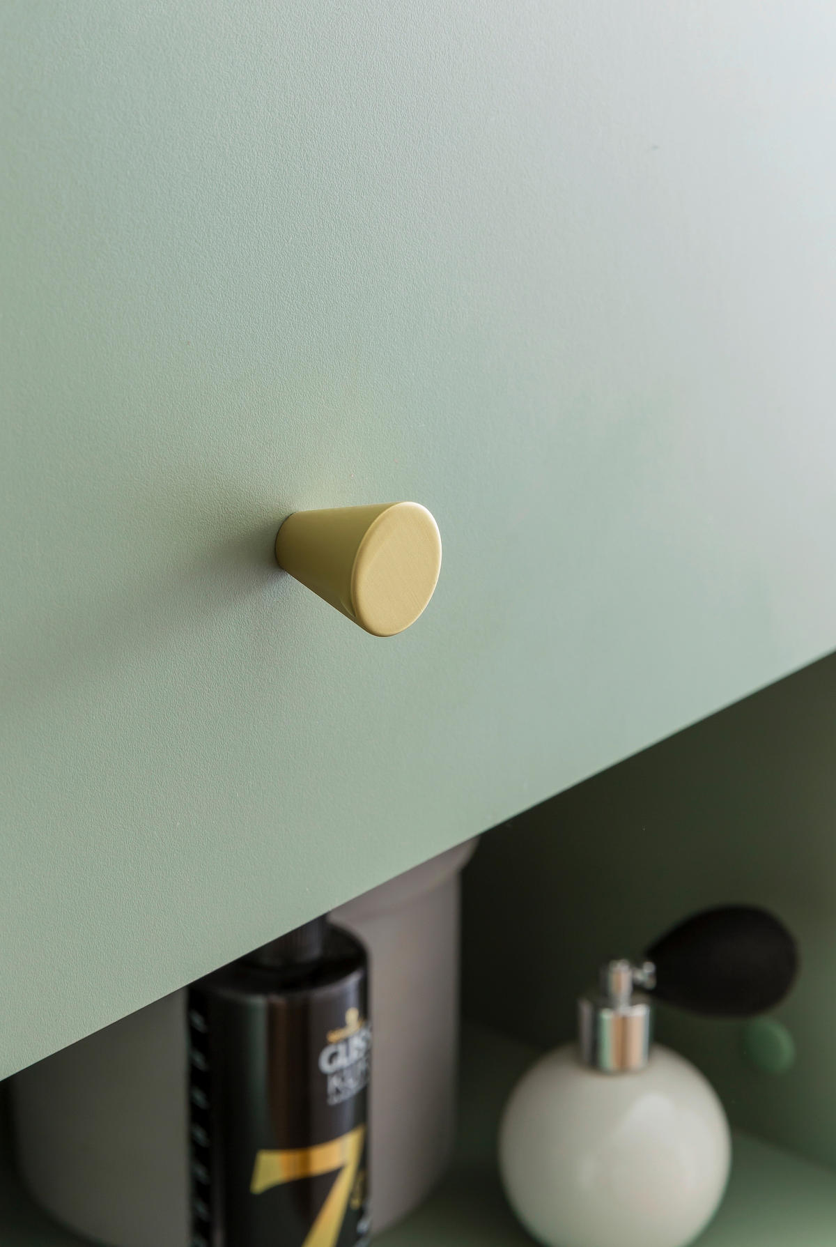 HIGHBOARD Ando  in 60,2/114,4/33,1 cm  - Pastellgrün/Goldfarben, MODERN, Holzwerkstoff/Kunststoff (60,2/114,4/33,1cm) - Stylife