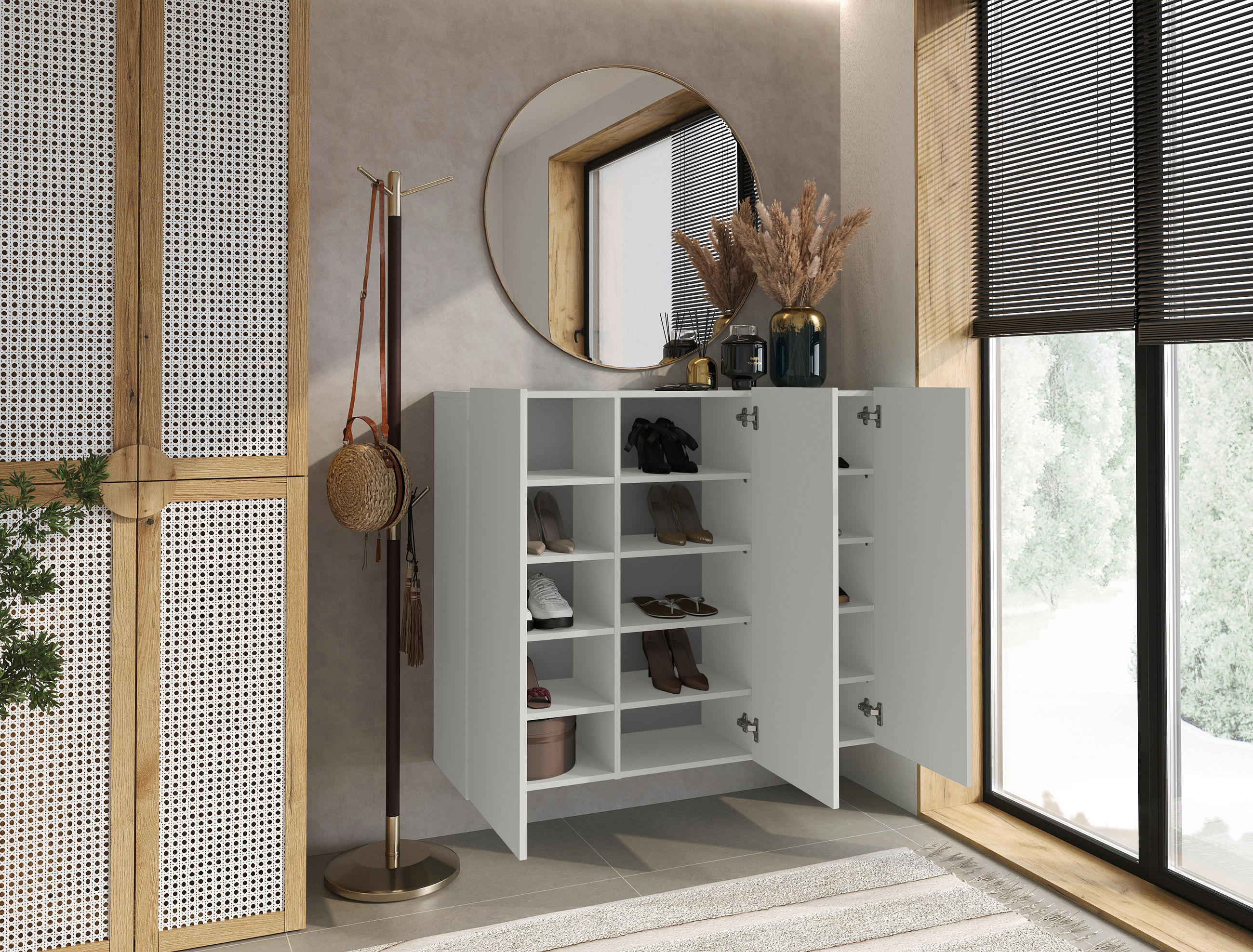 HÄNGESCHUHSCHRANK Kaschmir  - Kaschmir, Design, Holzwerkstoff (120/100/34cm) - Hom`in