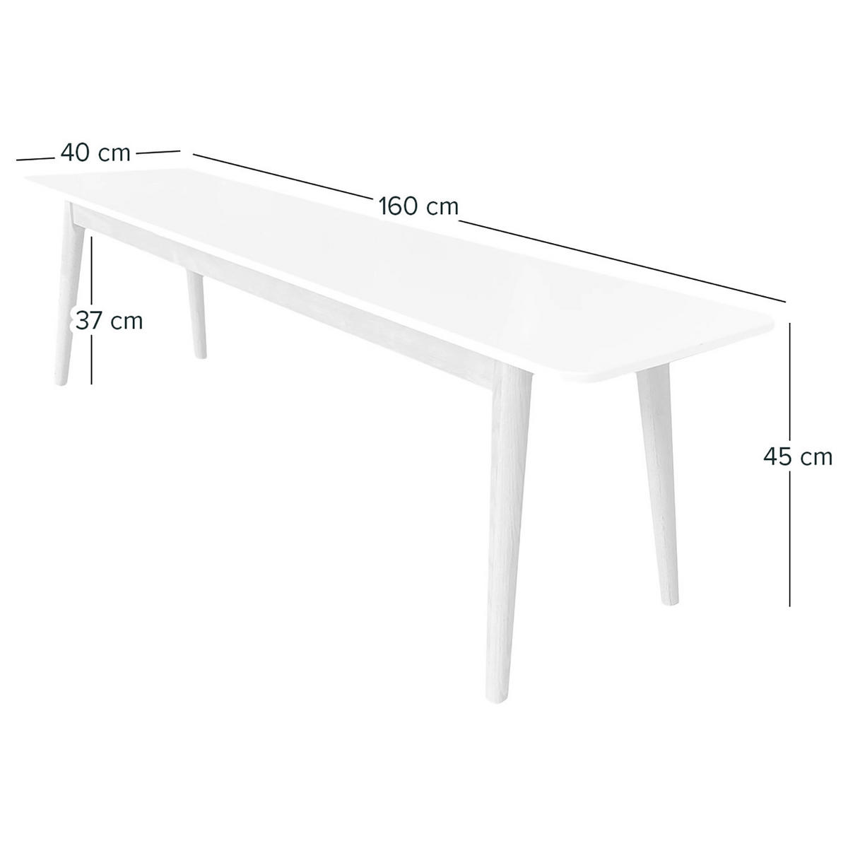 SITZBANK 160/46/40 cm Weiß, Eichefarben Eiche massiv  - Eichefarben/Weiß, MODERN, Holz (160/46/40cm) - home24