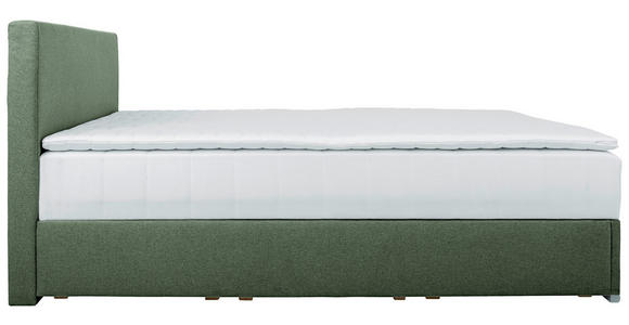 BOXBETT 90/200 cm in Grün - Chromfarben/Grün, KONVENTIONELL, Kunststoff/Textil (90/200cm) - Carryhome