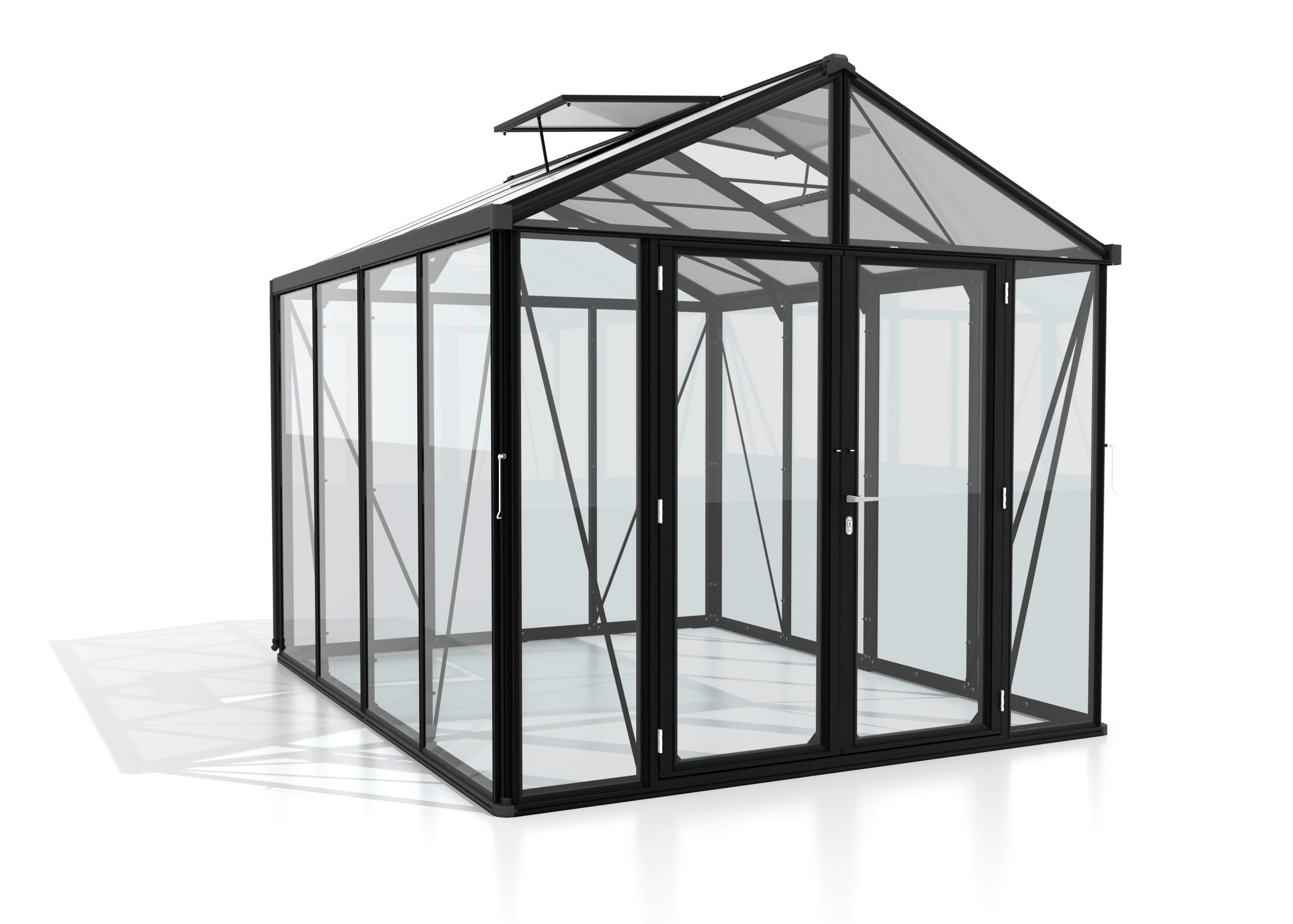 XXXLutz Gewächshausbausatz Zeus Comfort 8100 Esg/Hkp Schwarz 258x250x316 cm