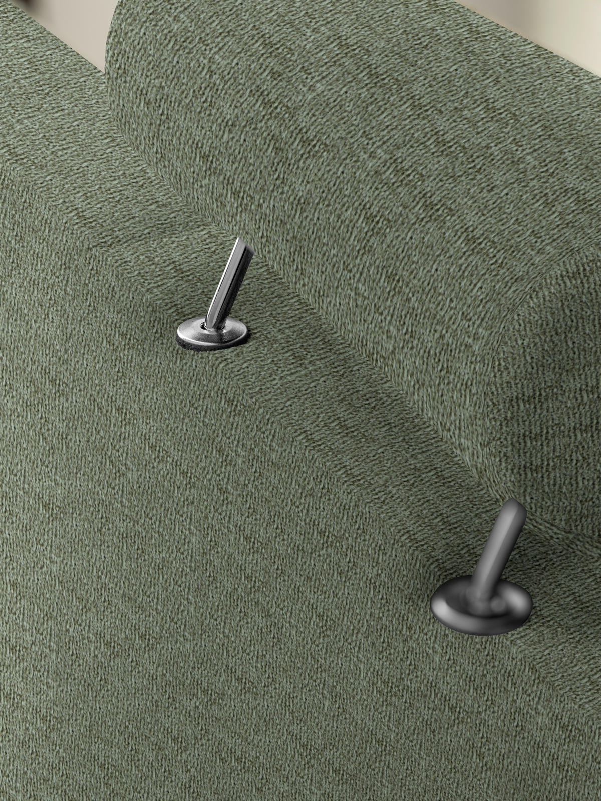 3-SITZER-SOFA in Flachgewebe Hellgrün  - Chromfarben/Hellgrün, Design, Textil/Metall (195/83/85cm) - Xora