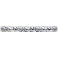 SADA VÁNOČNÍCH KOULÍ  10dílné - bílá/barvy stříbra, Basics, plast (6cm)