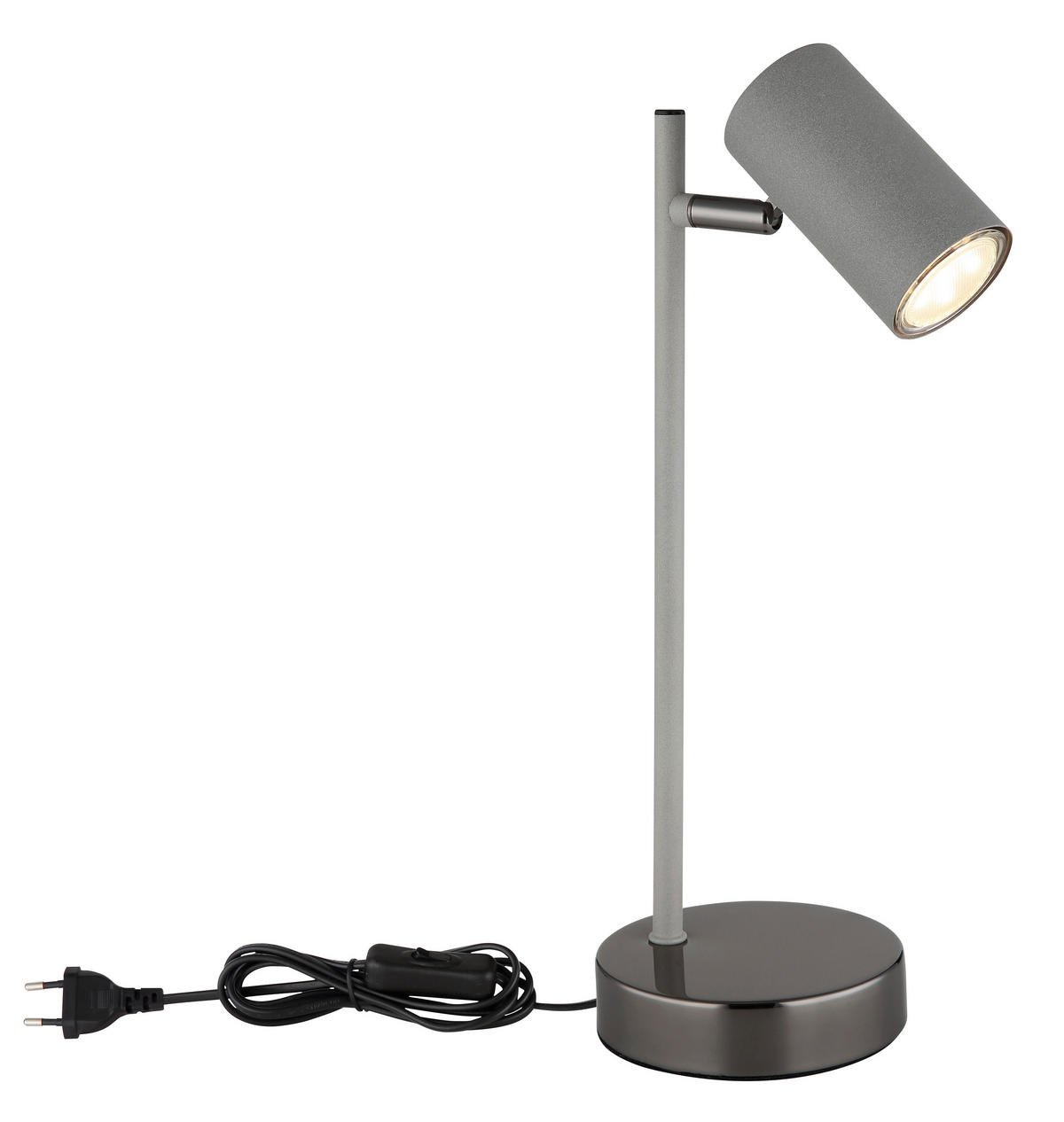 TISCHLEUCHTE - Schwarzchrom/Schwarz, Design, Kunststoff/Metall (13,2/12/35cm) - Globo