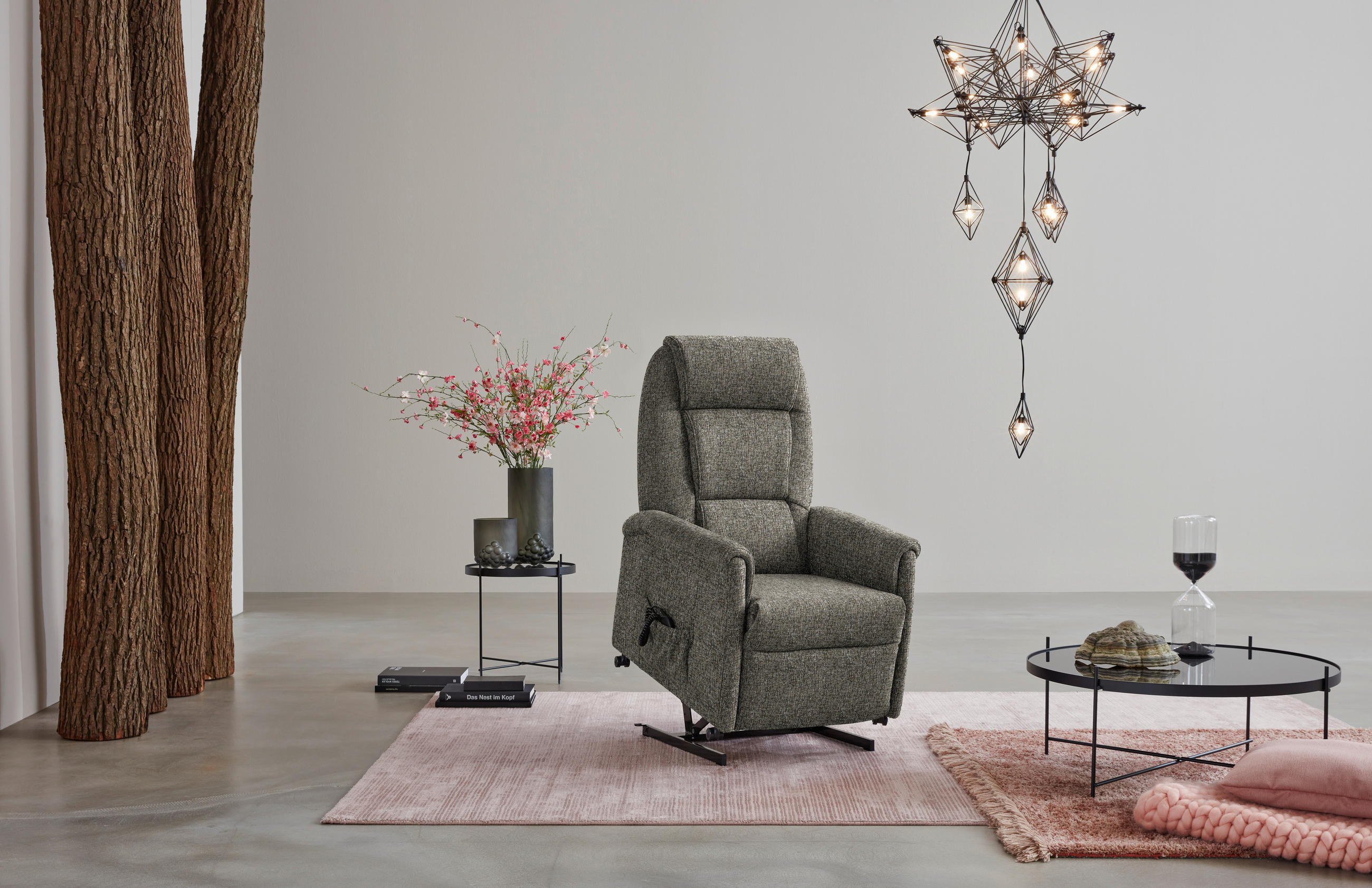 FERNSEHSESSEL in Flachgewebe Graubraun  - Graubraun/Schwarz, KONVENTIONELL, Kunststoff/Textil (69/105/82cm) - Himolla