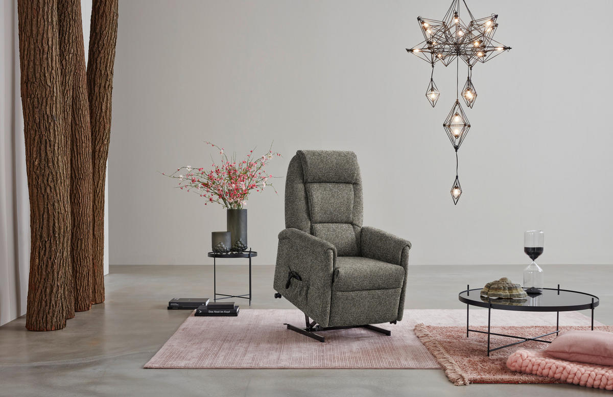 FERNSEHSESSEL in Flachgewebe Graubraun  - Graubraun/Schwarz, KONVENTIONELL, Kunststoff/Textil (69/105/82cm) - Himolla