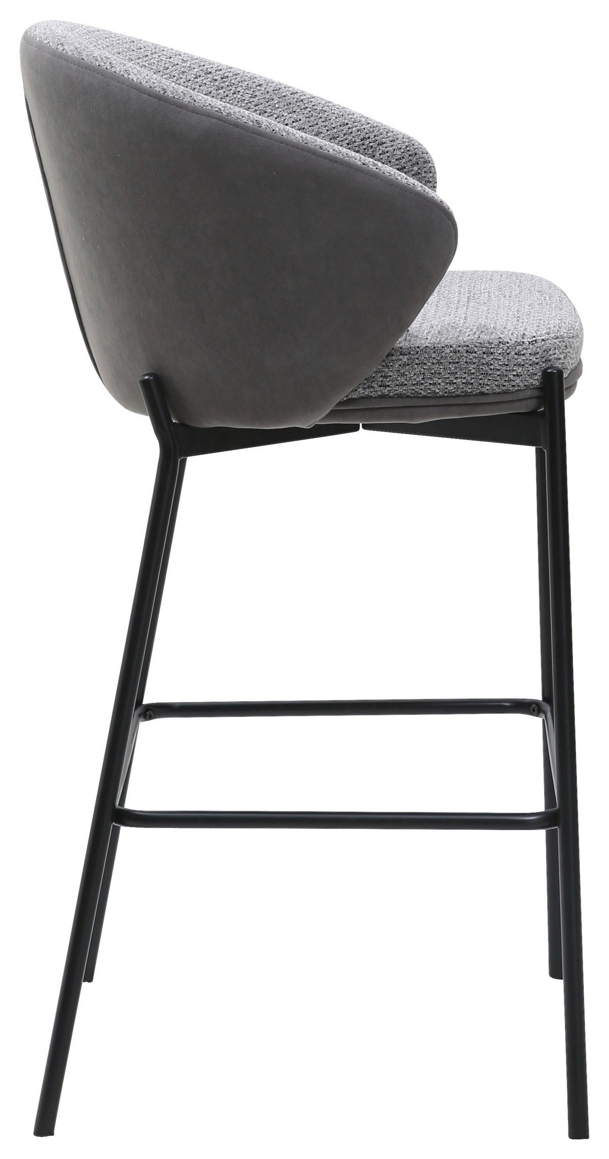 BAROVÁ ŽIDLE, šedá - šedá/černá, Moderní, kov/textil (53,5/101/54cm) - MID.YOU