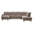 WOHNLANDSCHAFT Braun Flachgewebe  - Eichefarben/Braun, KONVENTIONELL, Holz/Textil (165/335/225cm) - Cantus