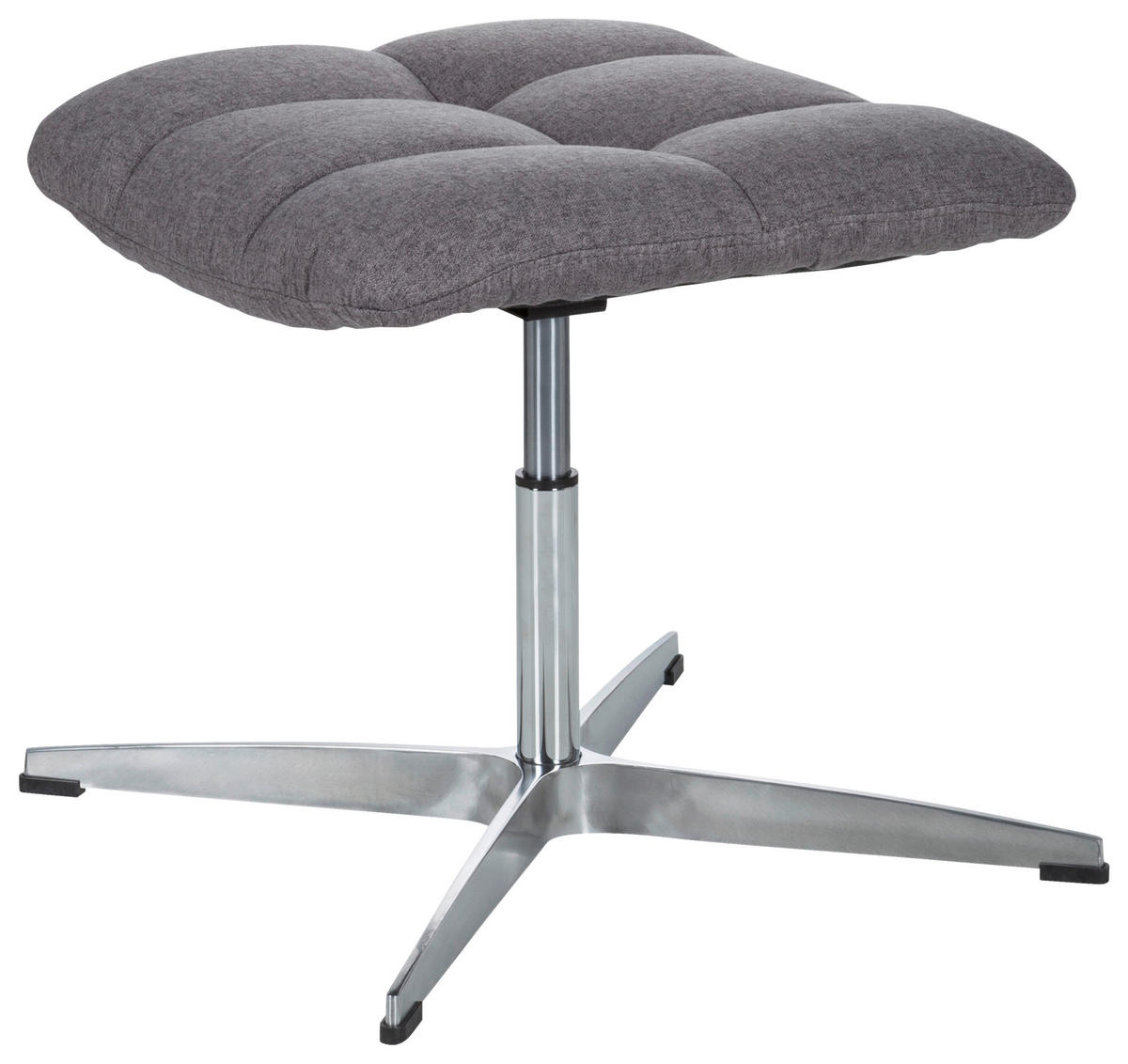 BÜROHOCKER Grau  - Silberfarben/Grau, MODERN, Textil/Metall (47/49/47cm) - MID.YOU