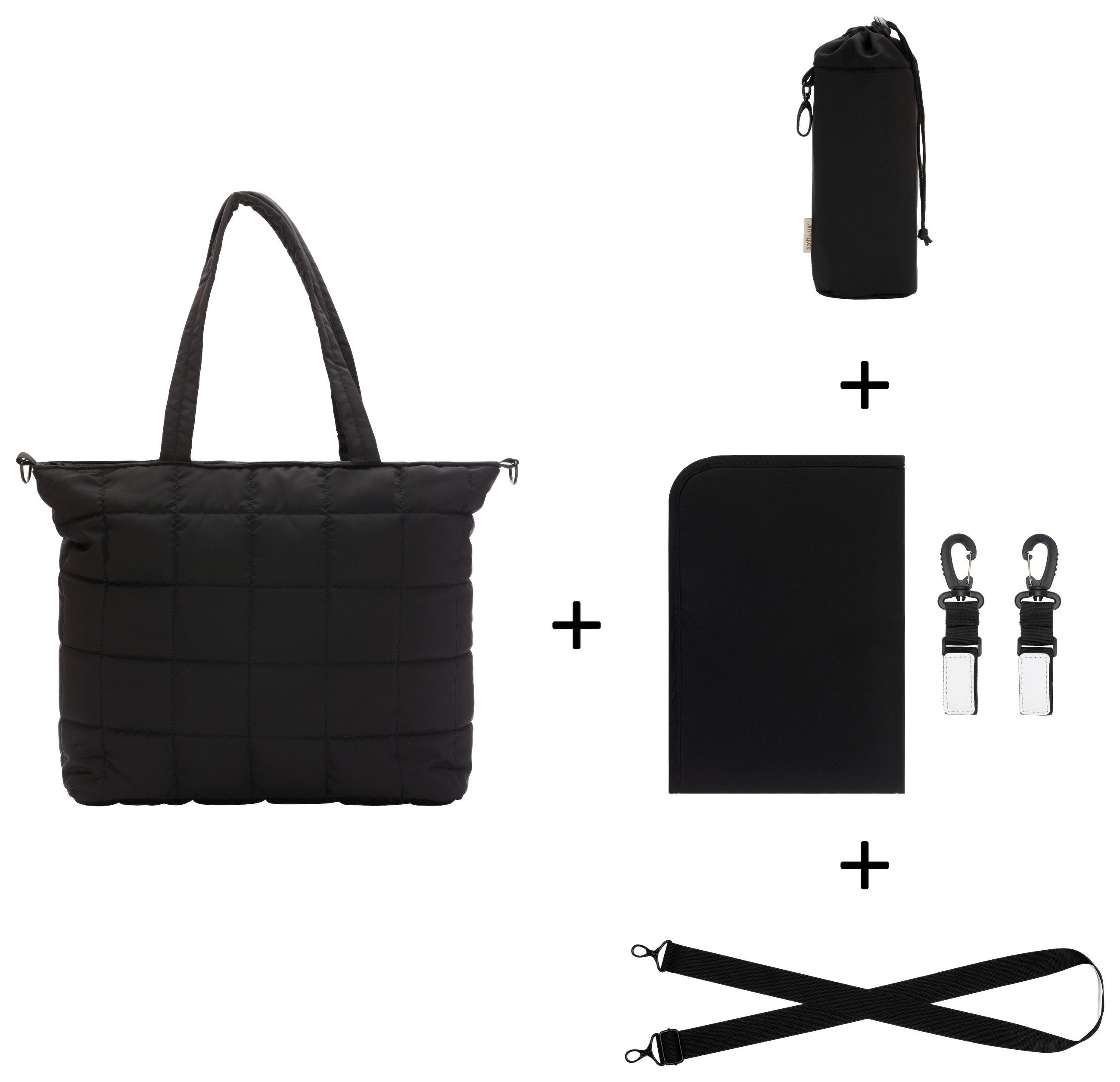 WICKELTASCHE  - Schwarz, Basics, Kunststoff (39/15/36cm) - Jimmylee