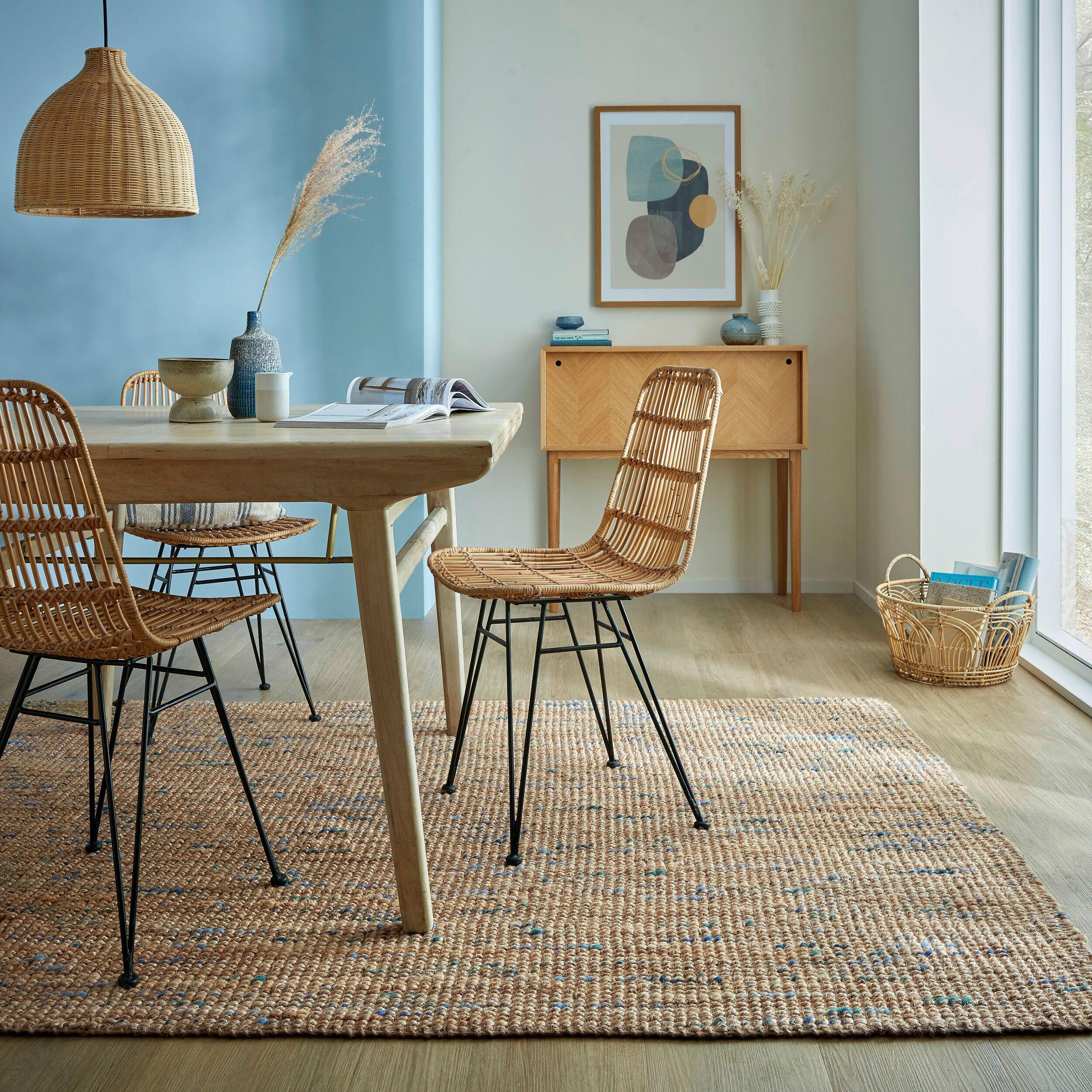 HANDWEBTEPPICH 120/170 cm Blau, Naturfarben  - Blau/Naturfarben, MODERN, Textil (120/170cm) - Xora