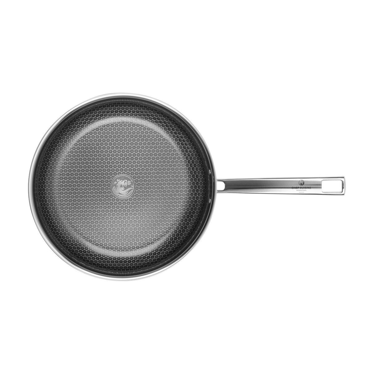 BRATPFANNE Honeycomb Keramik Keramikbeschichtung  - Edelstahlfarben, Basics, Metall (28/10,5cm) - CHEF CUISINE