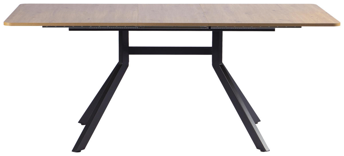 ESSTISCH 150-190/90/76 cm Nachbildung  Metall, Holzwerkstoff ausziehbar rechteckig Schwarz, Eiche Artisan  - Schwarz/Eiche Artisan, MODERN, Holzwerkstoff/Metall (150-190/90/76cm) - Livetastic
