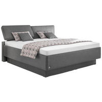 POLSTERBETT 160/200 cm,  in Grau, Matratze, gepolstertes Kopfteil, Lattenrost, Bettkasten, Kopfteilverstellung, H2 + H3 = mittel + fest  - Grau, Basics, Holzwerkstoff/Textil (160/200cm) - RUF Betten