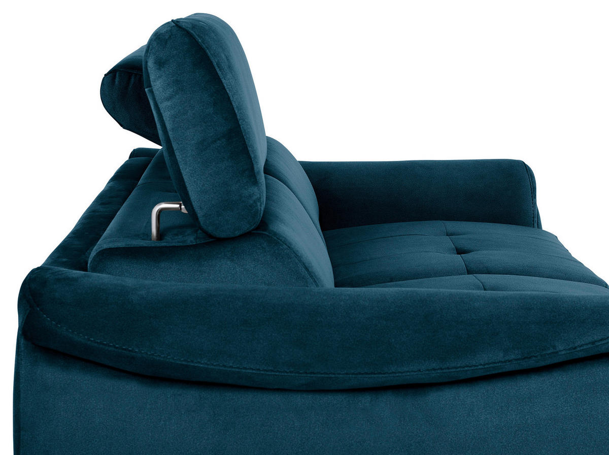 SCHLAFSOFA in Textil Dunkelblau  - Chromfarben/Dunkelblau, Design, Textil/Metall (203/77-98/103cm) - MID.YOU